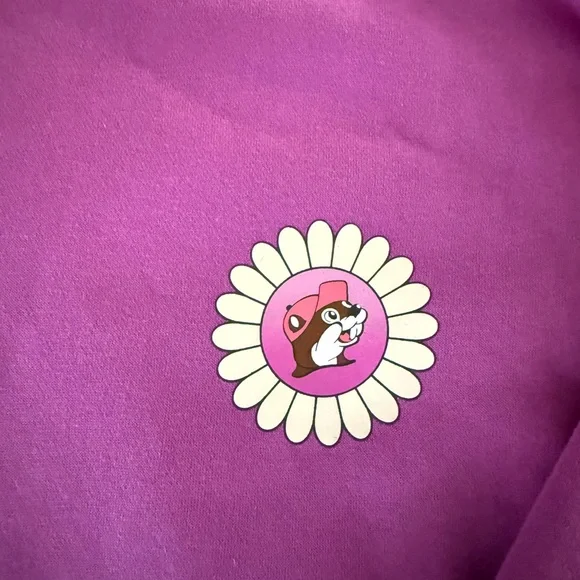 Vibrant Purple Women's Hoodie with Floral Accent - Picture 3 of 4